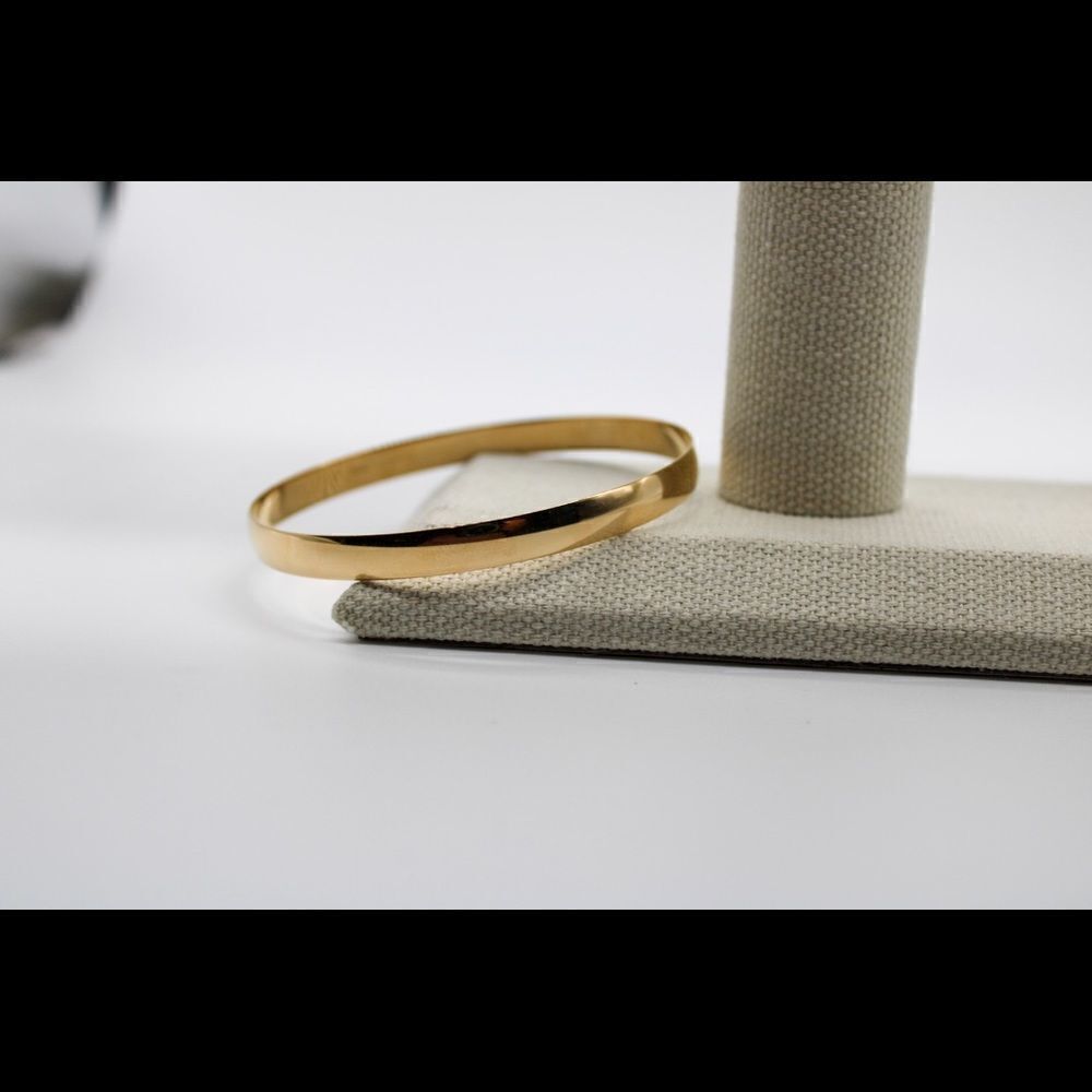 14K Gold 4 mm Half Round 7 3/4" Slip on Bangle, Brand new from Manufacturer - Picture 8 of 13